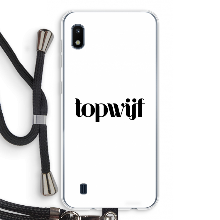 Topwijf Wit: Samsung Galaxy A10 Transparant Hoesje met koord