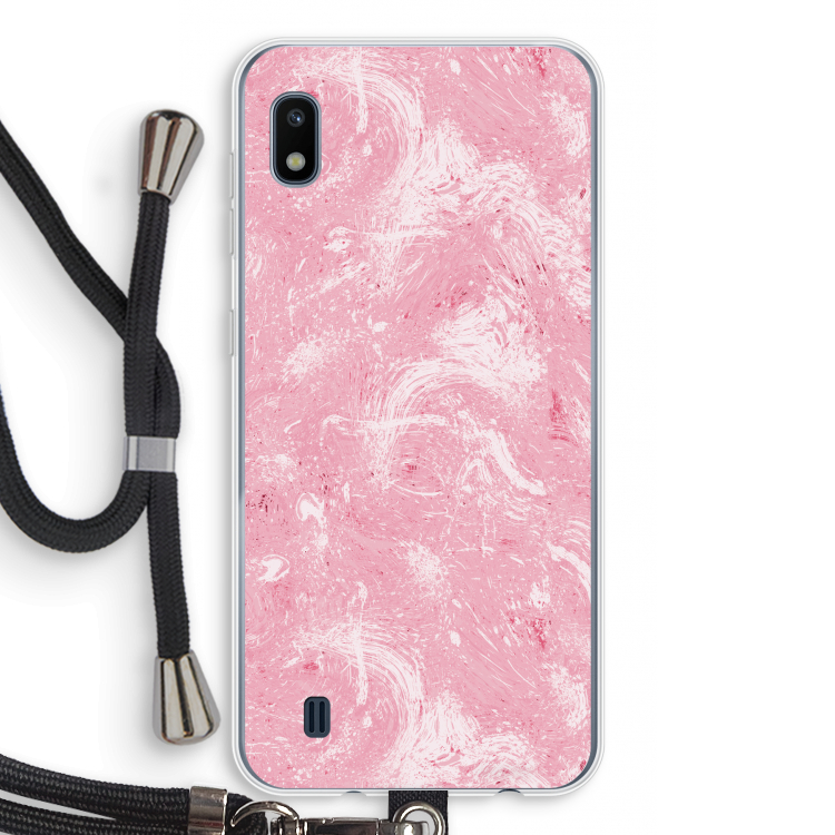 Abstract Painting Pink: Samsung Galaxy A10 Transparant Hoesje met koord