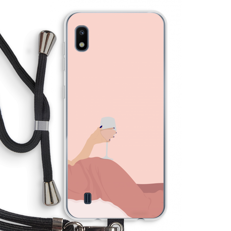 Wine: Samsung Galaxy A10 Transparant Hoesje met koord