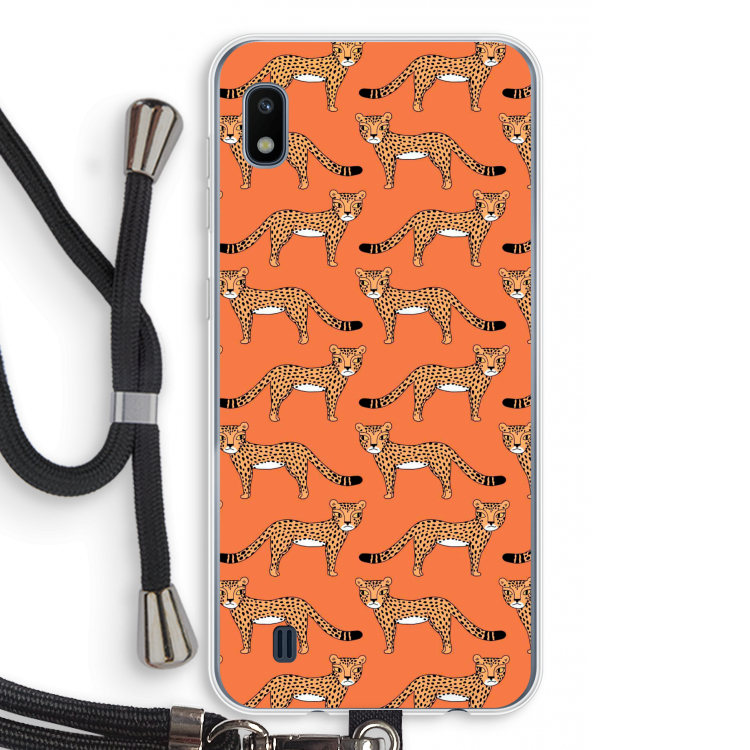 Cheetah: Samsung Galaxy A10 Transparant Hoesje met koord