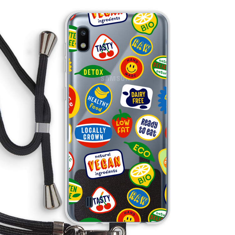 Fruitsticker: Samsung Galaxy A10 Transparant Hoesje met koord