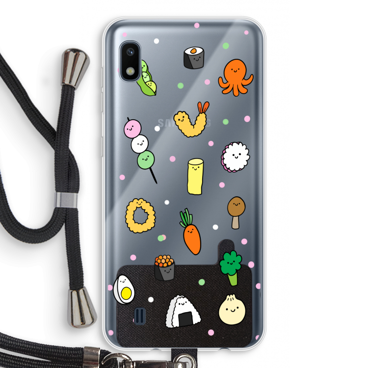 Happy bento friends: Samsung Galaxy A10 Transparant Hoesje met koord