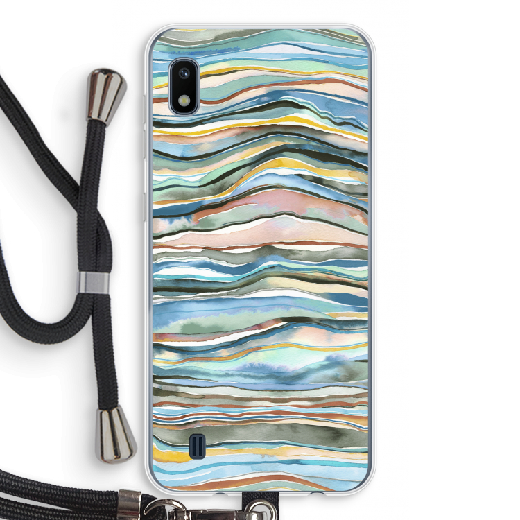 Watercolor Agate: Samsung Galaxy A10 Transparant Hoesje met koord