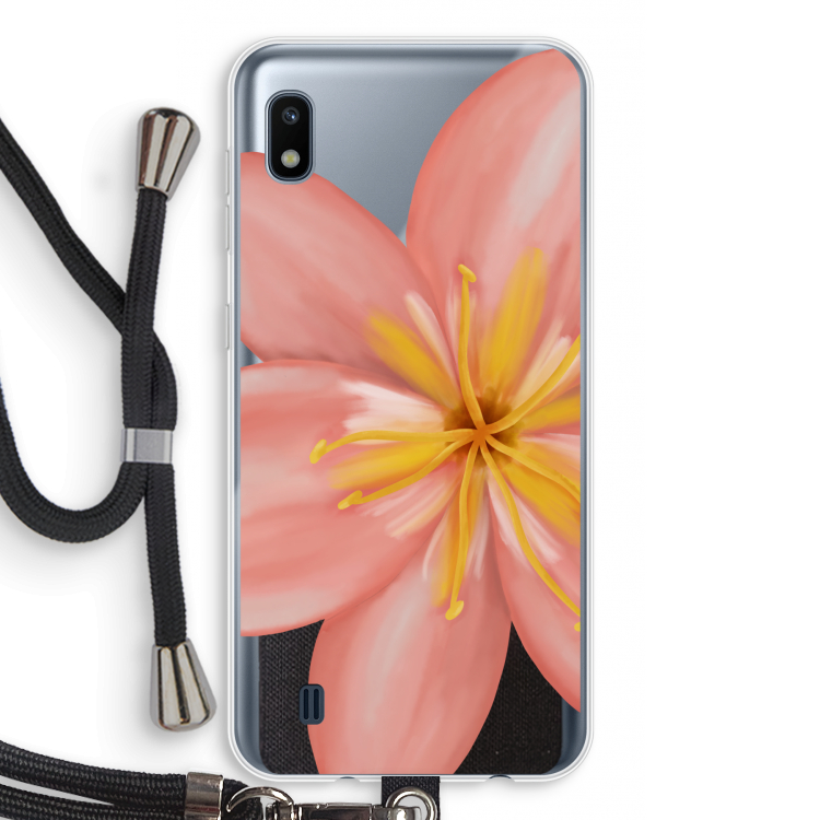 Pink Ellila Flower: Samsung Galaxy A10 Transparant Hoesje met koord