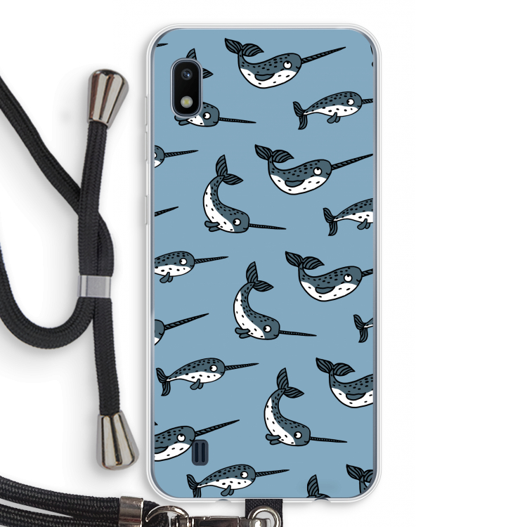 Narwhal: Samsung Galaxy A10 Transparant Hoesje met koord