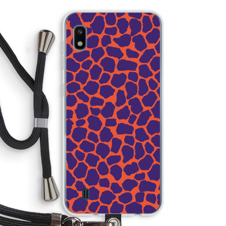 Purple Giraffe: Samsung Galaxy A10 Transparant Hoesje met koord
