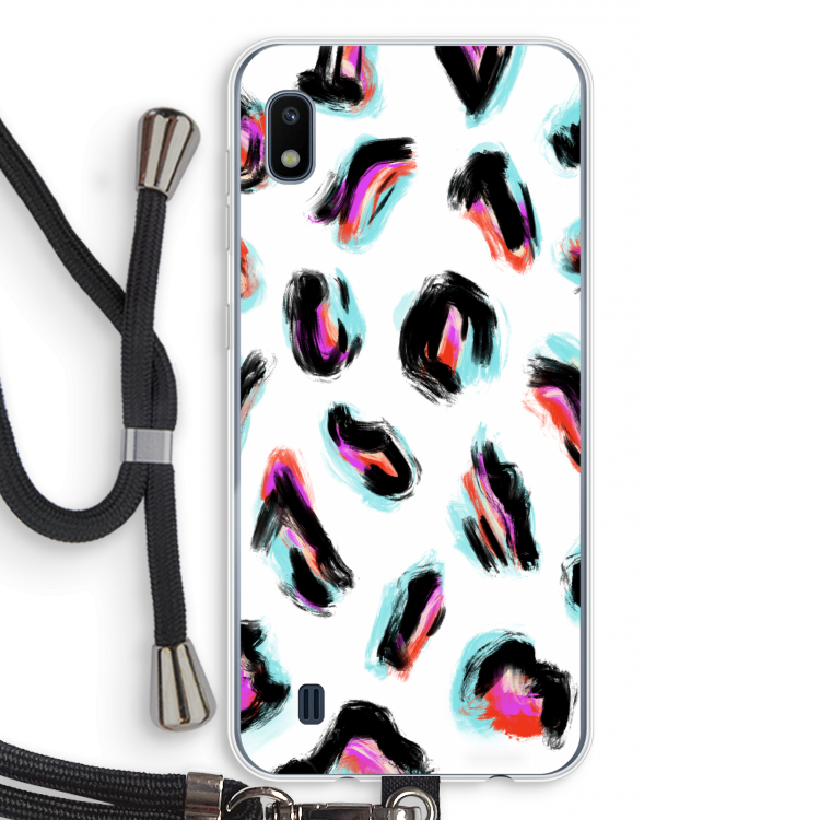 Cheetah color: Samsung Galaxy A10 Transparant Hoesje met koord