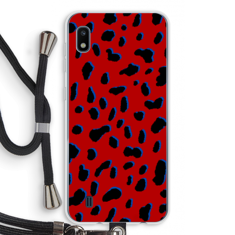 Red Leopard: Samsung Galaxy A10 Transparant Hoesje met koord