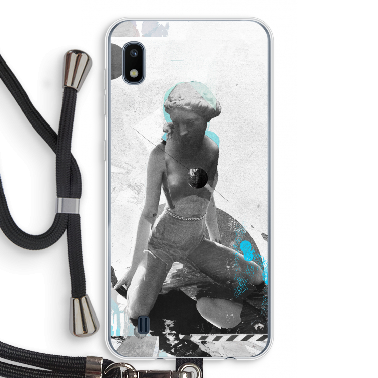 I will not feel a thing: Samsung Galaxy A10 Transparant Hoesje met koord