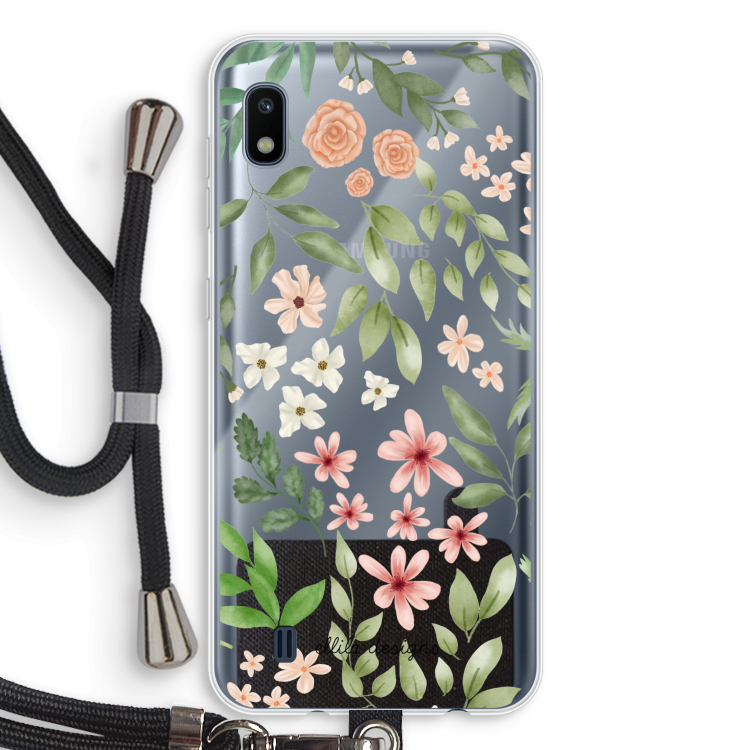 Botanical sweet flower heaven: Samsung Galaxy A10 Transparant Hoesje met koord