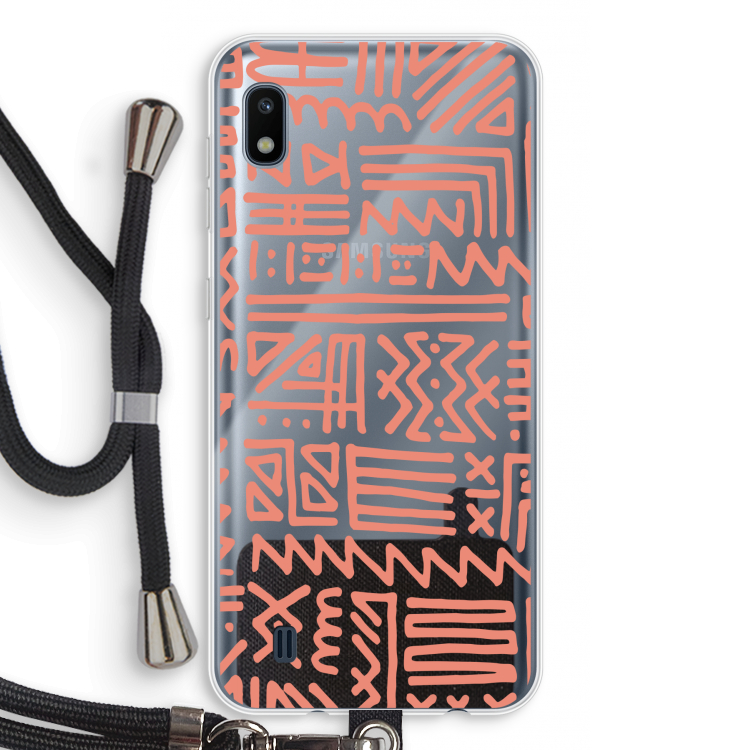 Marrakech Pink: Samsung Galaxy A10 Transparant Hoesje met koord
