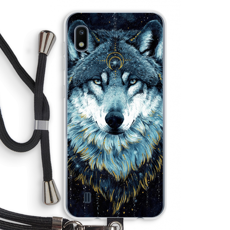 Darkness Wolf: Samsung Galaxy A10 Transparant Hoesje met koord