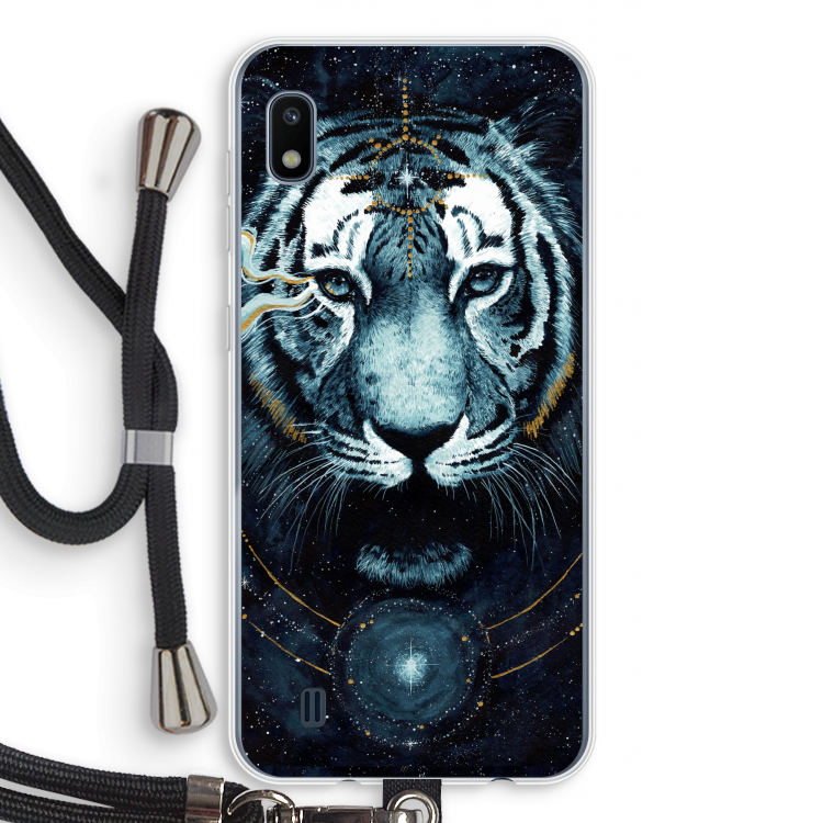 Darkness Tiger: Samsung Galaxy A10 Transparant Hoesje met koord