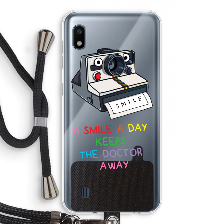 Smile: Samsung Galaxy A10 Transparant Hoesje met koord