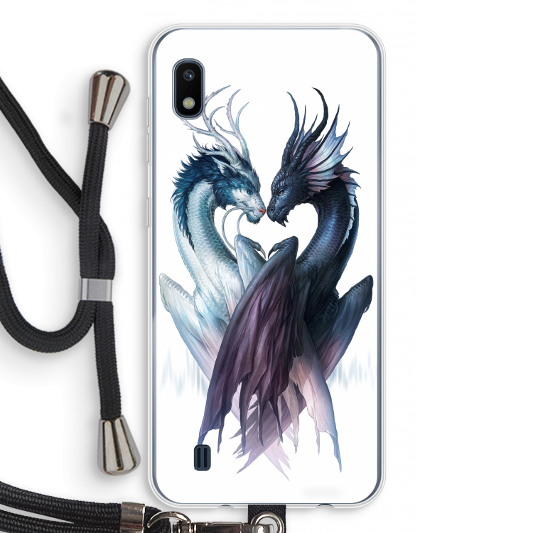Yin Yang Dragons: Samsung Galaxy A10 Transparant Hoesje met koord