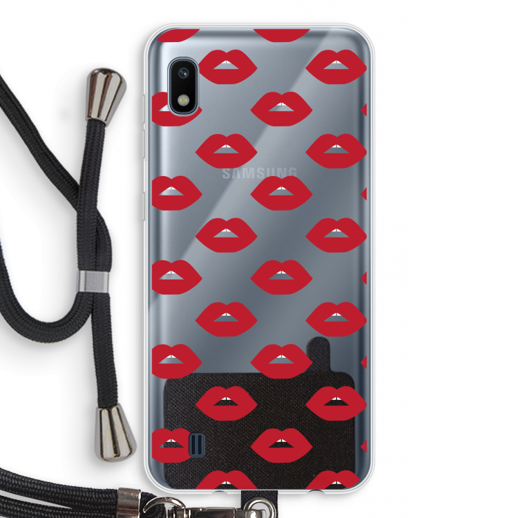 Lips: Samsung Galaxy A10 Transparant Hoesje met koord