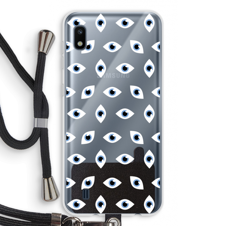 Eyes pattern: Samsung Galaxy A10 Transparant Hoesje met koord
