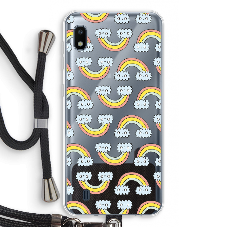 Regenboog: Samsung Galaxy A10 Transparant Hoesje met koord