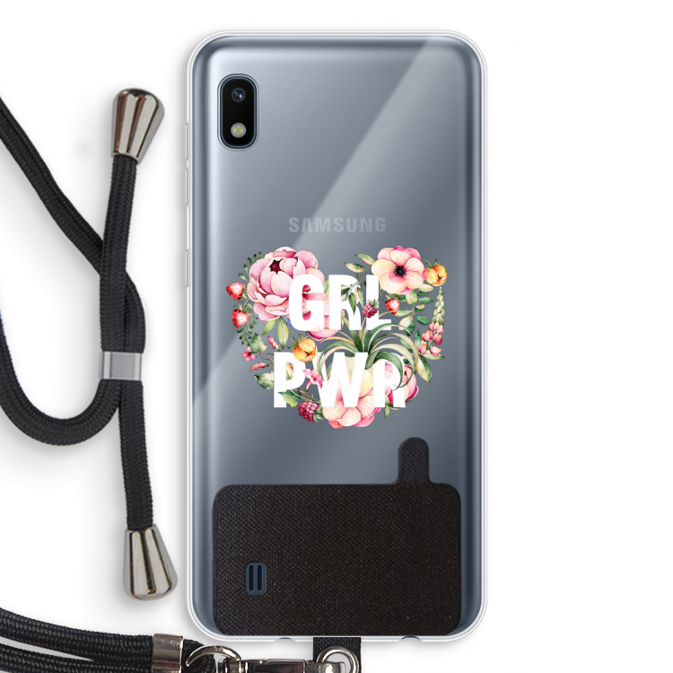 GRL PWR Flower: Samsung Galaxy A10 Transparant Hoesje met koord