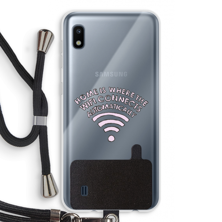 Home Is Where The Wifi Is: Samsung Galaxy A10 Transparant Hoesje met koord