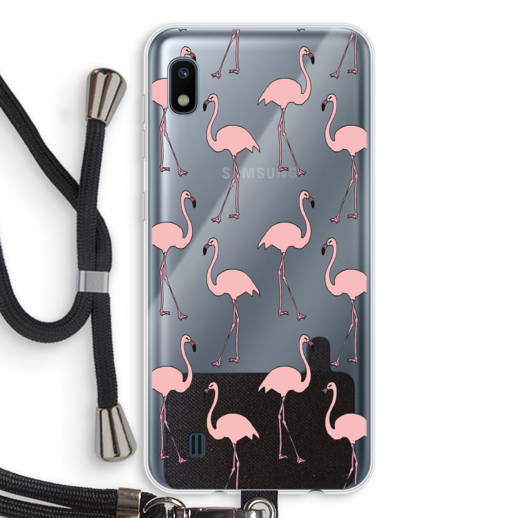 Anything Flamingoes: Samsung Galaxy A10 Transparant Hoesje met koord