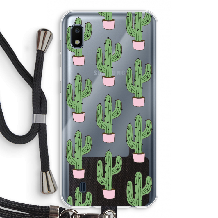 Cactus Lover: Samsung Galaxy A10 Transparant Hoesje met koord