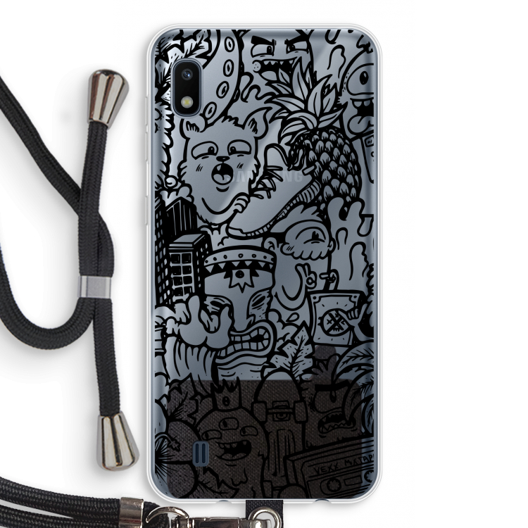 Vexx Black Mixtape: Samsung Galaxy A10 Transparant Hoesje met koord