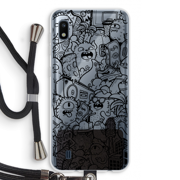 Vexx Black City : Samsung Galaxy A10 Transparant Hoesje met koord