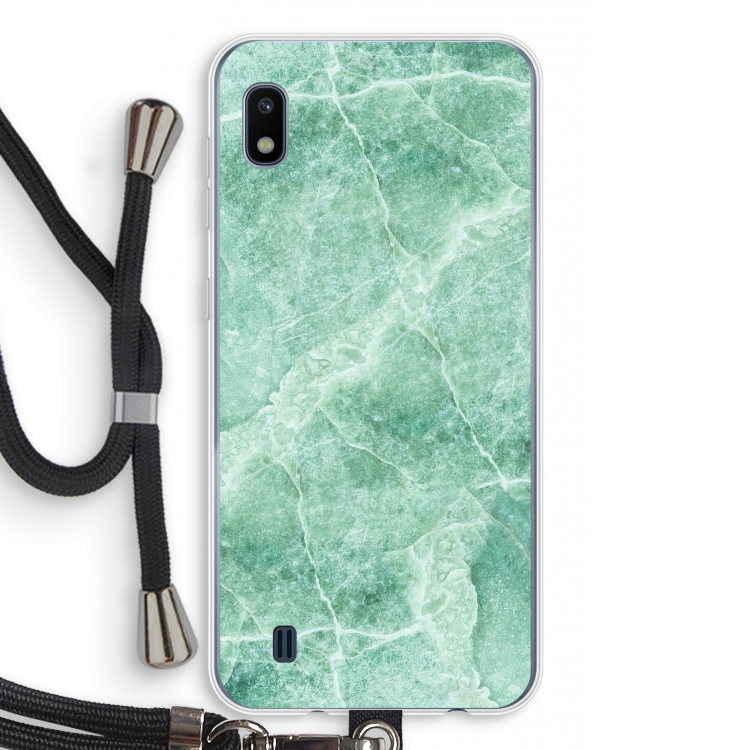 Groen marmer: Samsung Galaxy A10 Transparant Hoesje met koord