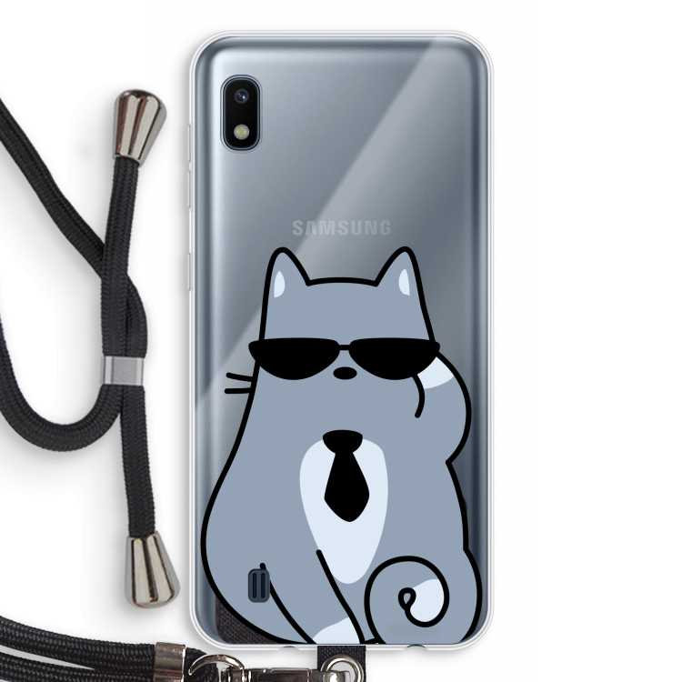 Cool cat: Samsung Galaxy A10 Transparant Hoesje met koord
