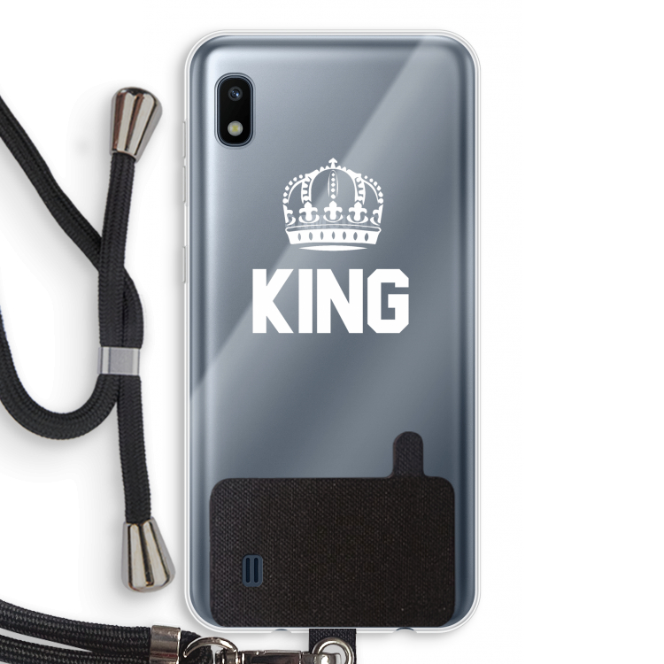 King zwart: Samsung Galaxy A10 Transparant Hoesje met koord