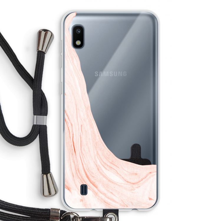 Peach bath: Samsung Galaxy A10 Transparant Hoesje met koord