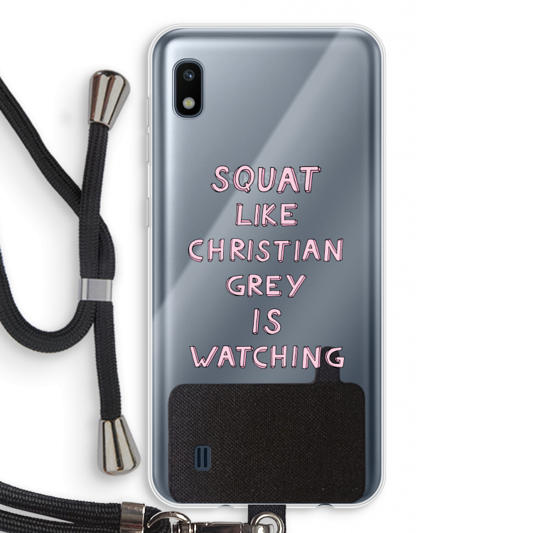 Christian Grey: Samsung Galaxy A10 Transparant Hoesje met koord