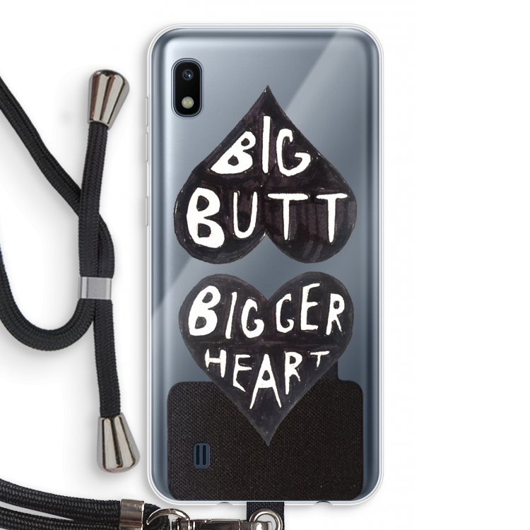 Big butt bigger heart: Samsung Galaxy A10 Transparant Hoesje met koord