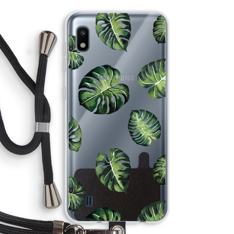 Tropische bladeren: Samsung Galaxy A10 Transparant Hoesje met koord