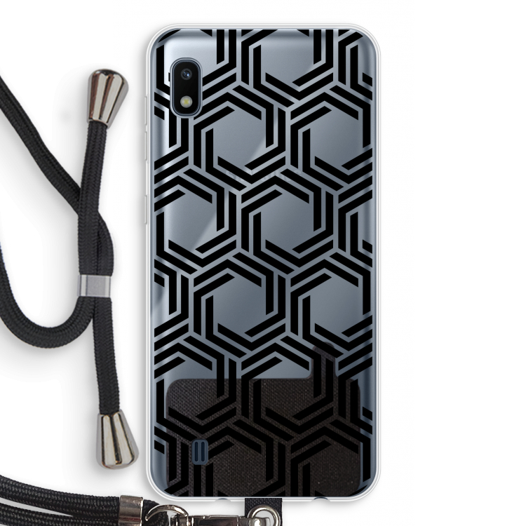 Geometrisch patroon: Samsung Galaxy A10 Transparant Hoesje met koord