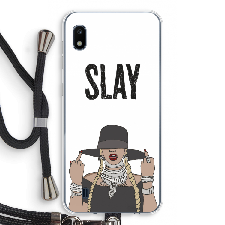 Slay All Day: Samsung Galaxy A10 Transparant Hoesje met koord