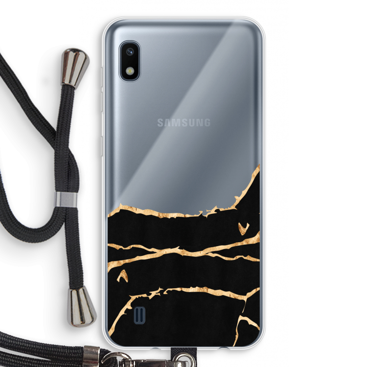 Gouden marmer: Samsung Galaxy A10 Transparant Hoesje met koord