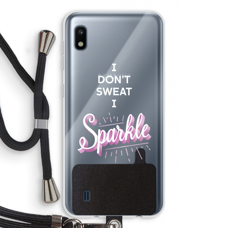 Sparkle quote: Samsung Galaxy A10 Transparant Hoesje met koord