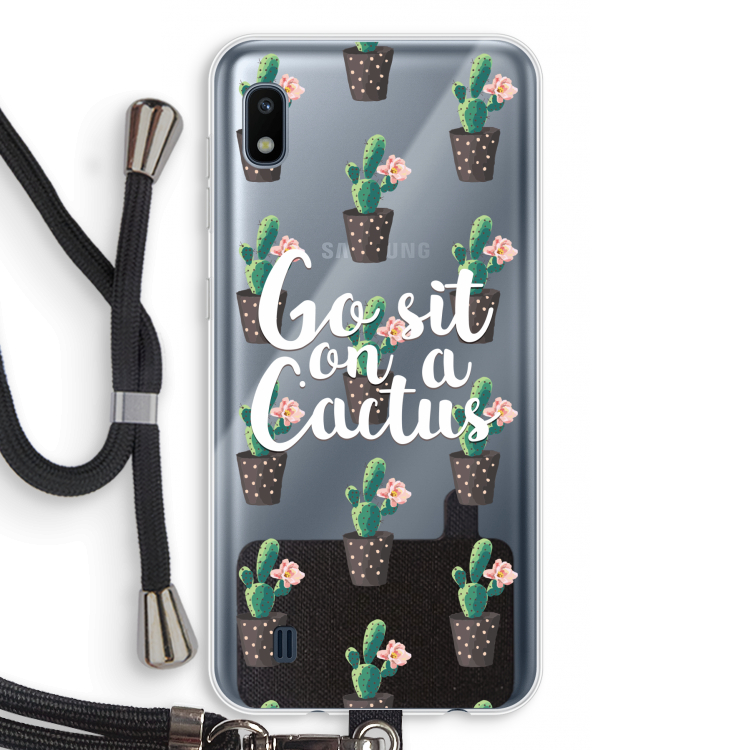 Cactus quote: Samsung Galaxy A10 Transparant Hoesje met koord