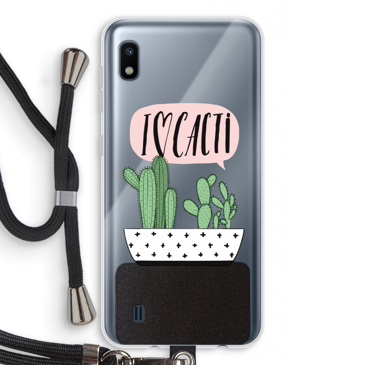 I love cacti: Samsung Galaxy A10 Transparant Hoesje met koord