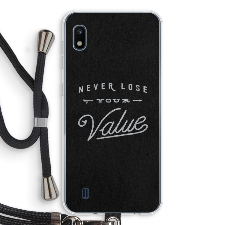 Never lose your value: Samsung Galaxy A10 Transparant Hoesje met koord