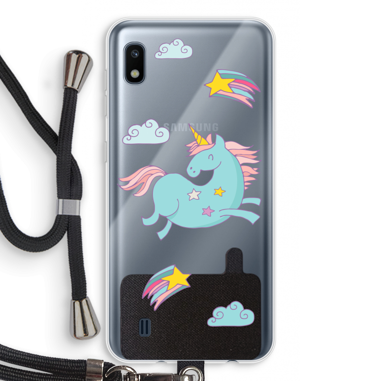 Vliegende eenhoorn: Samsung Galaxy A10 Transparant Hoesje met koord