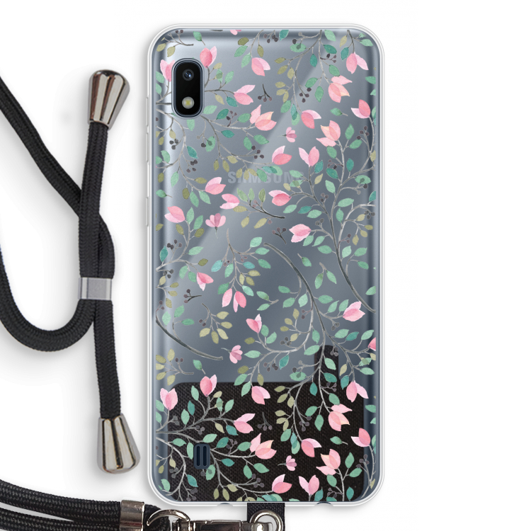 Sierlijke bloemen: Samsung Galaxy A10 Transparant Hoesje met koord