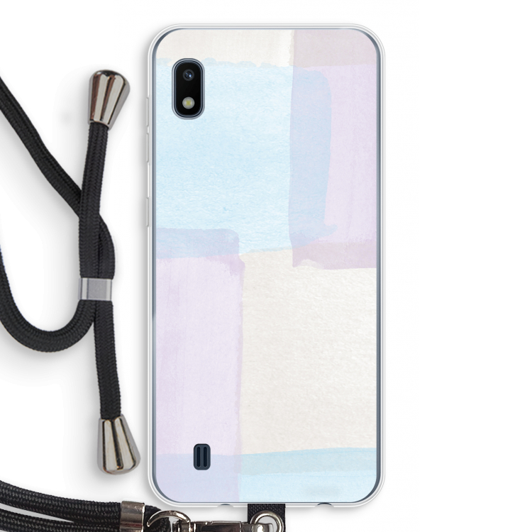Square pastel: Samsung Galaxy A10 Transparant Hoesje met koord