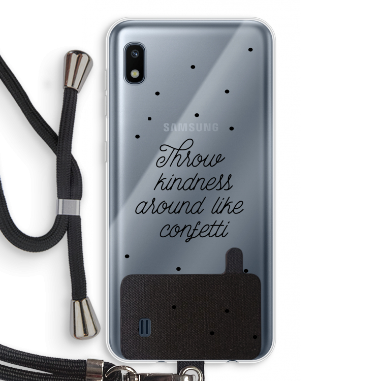 Confetti: Samsung Galaxy A10 Transparant Hoesje met koord