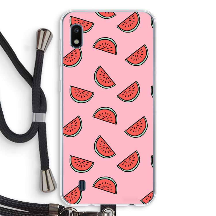 Watermeloen: Samsung Galaxy A10 Transparant Hoesje met koord