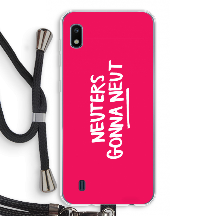 Neuters (roze): Samsung Galaxy A10 Transparant Hoesje met koord