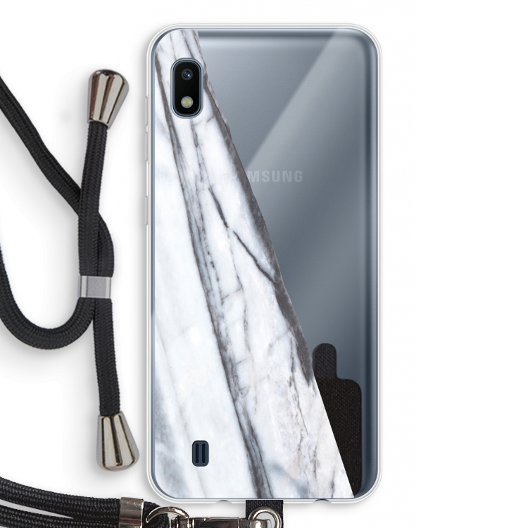 Gestreepte marmer: Samsung Galaxy A10 Transparant Hoesje met koord