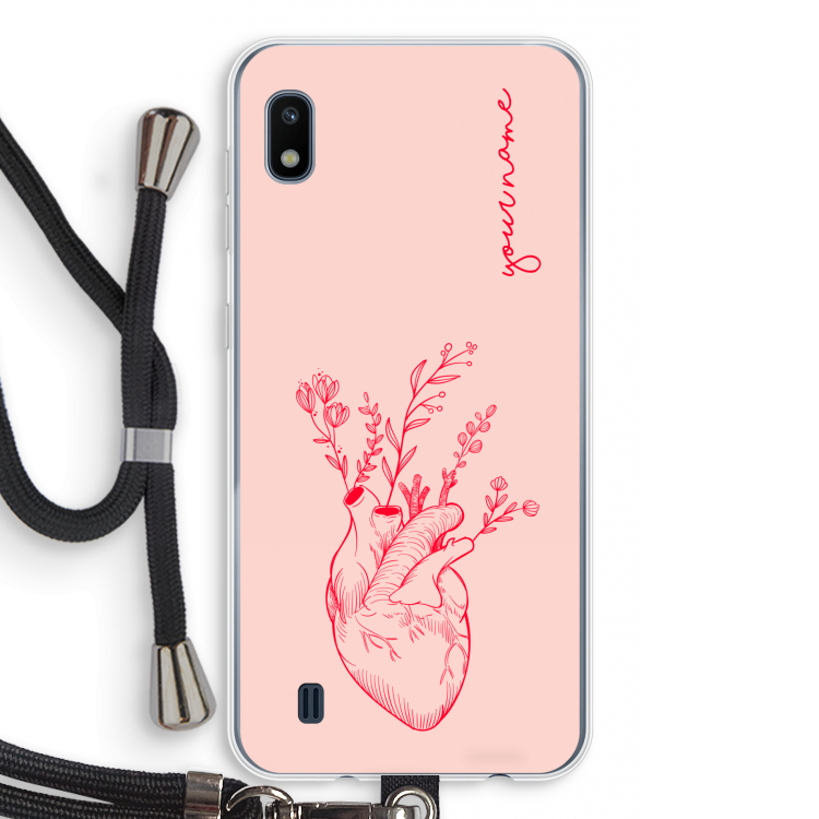 Blooming Heart: Samsung Galaxy A10 Transparant Hoesje met koord